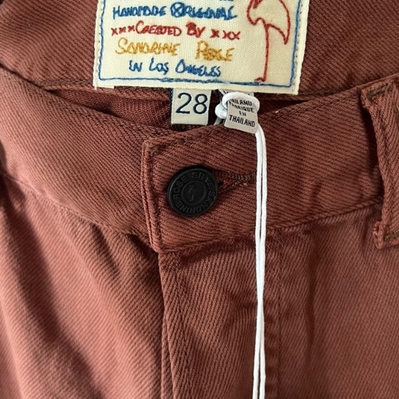 Sandrine Rose by Free People Brown (Carrub)  Patchwork Pants Size 28 - Picture 13 of 15